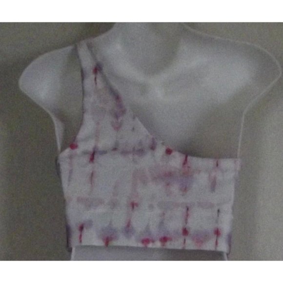 Fabletics Sports Bra Size Medium Harlow One Shoulder Reversible Sway/Guava Pink - Picture 4 of 9